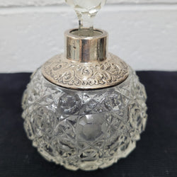 Superb Edwardian Birmingham Silver & Cut Crystal Glass Perfume Bottle | Antique & Vintage | Moonee Ponds Antiques | Australia Wide Delivery