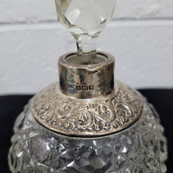 Superb Edwardian Birmingham Silver & Cut Crystal Glass Perfume Bottle | Antique & Vintage | Moonee Ponds Antiques | Australia Wide Delivery