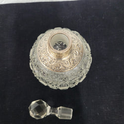 Superb Edwardian Birmingham Silver & Cut Crystal Glass Perfume Bottle | Antique & Vintage | Moonee Ponds Antiques | Australia Wide Delivery