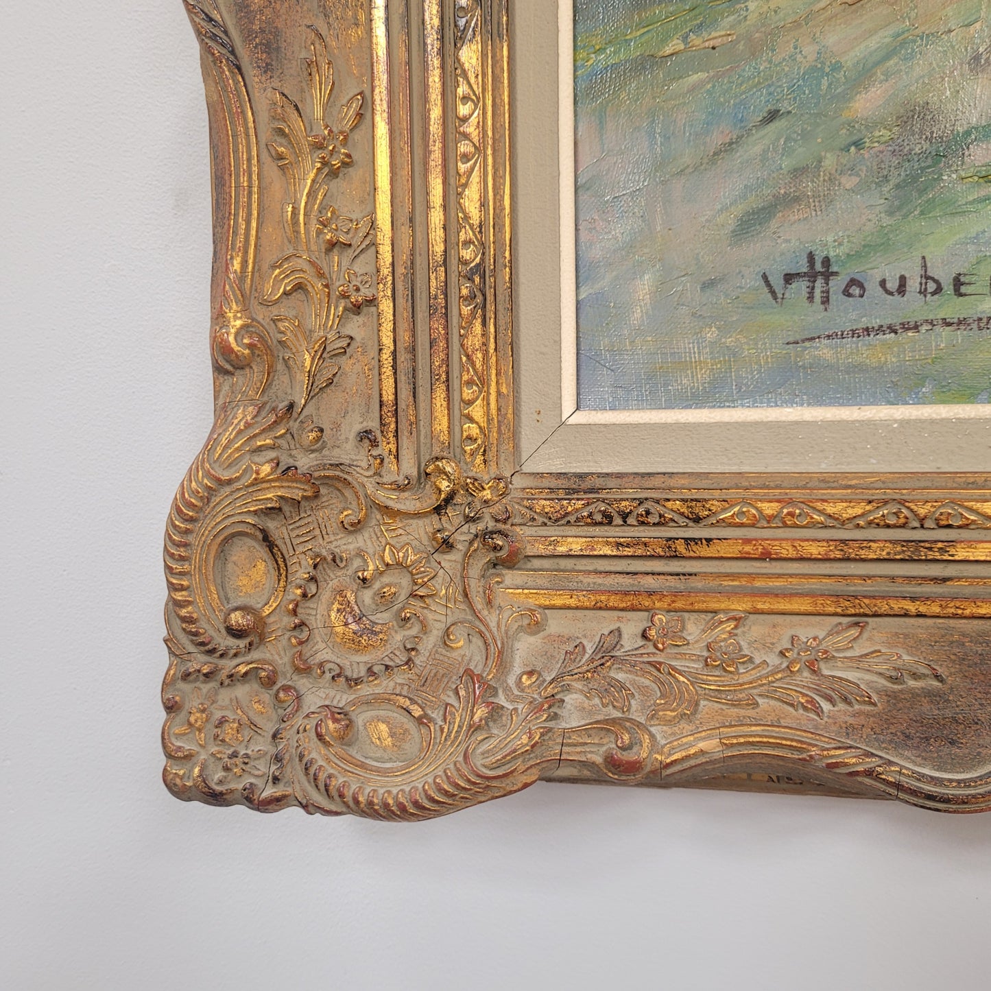 Stunning Oil on Canvas Floral in Decorative Frame