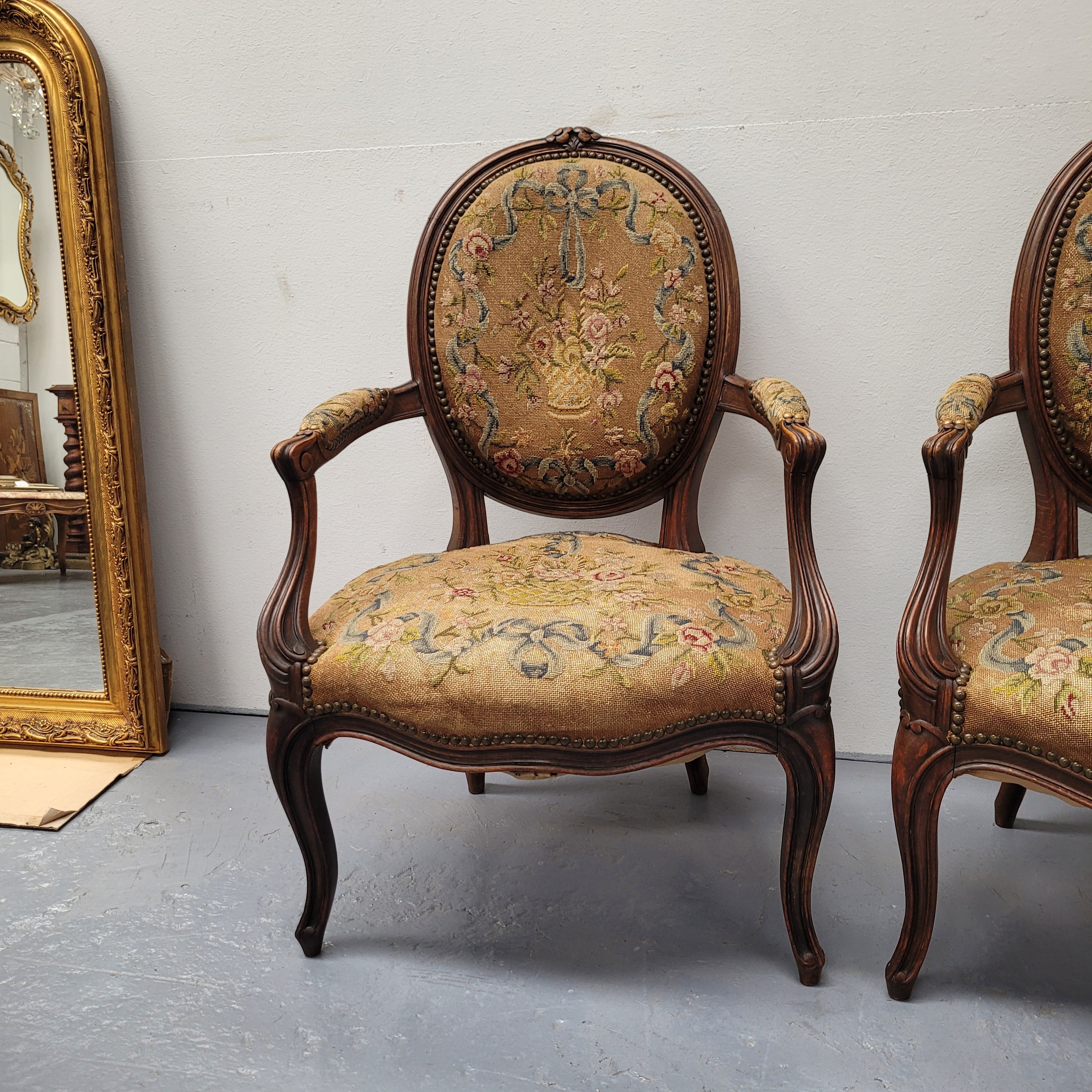 French Pair of Upholstered Armchairs | Antique & Vintage | Moonee Ponds Antiques | Australia Wide Delivery