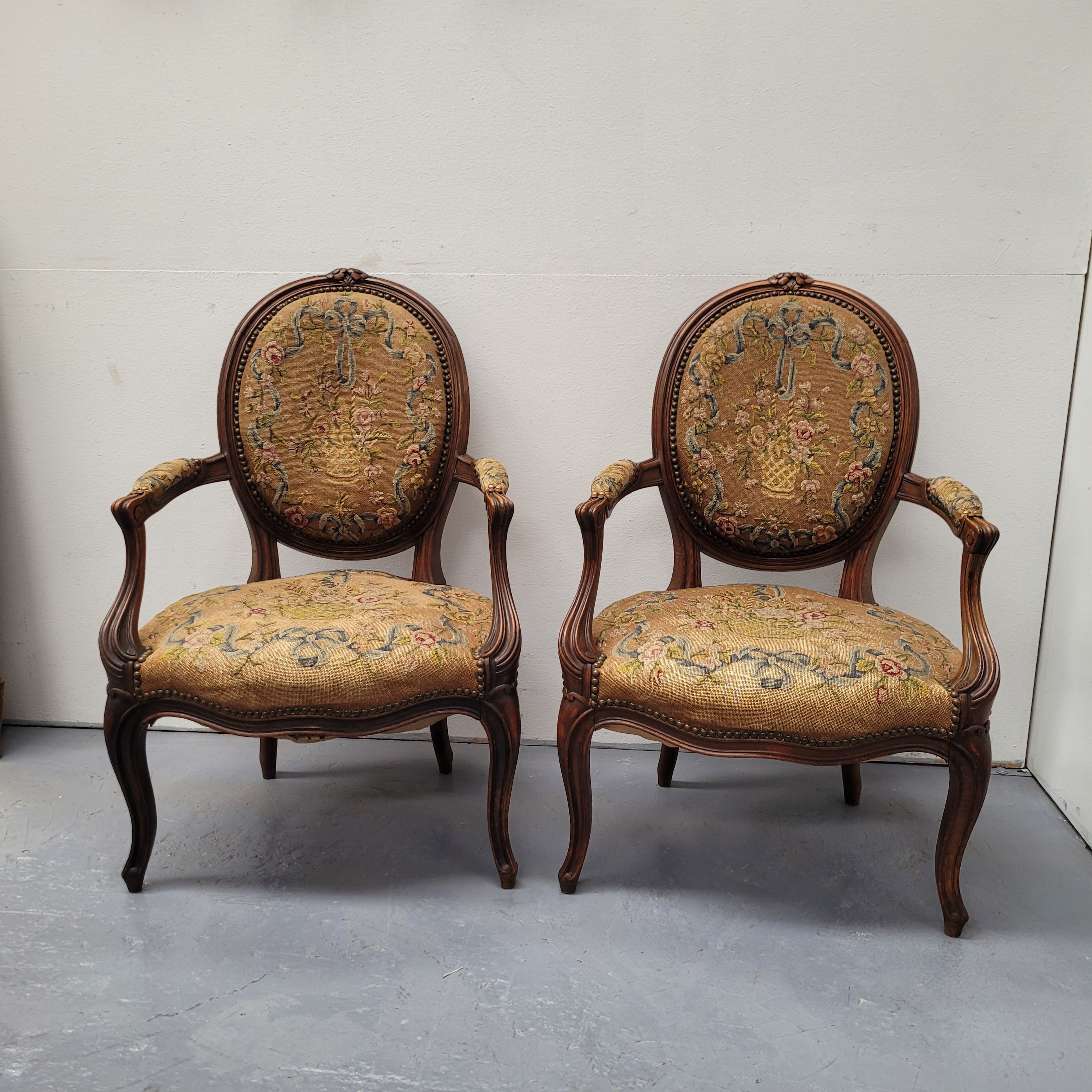 French Pair of Upholstered Armchairs | Antique & Vintage | Moonee Ponds Antiques | Australia Wide Delivery
