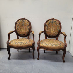 French Pair of Upholstered Armchairs | Antique & Vintage | Moonee Ponds Antiques | Australia Wide Delivery
