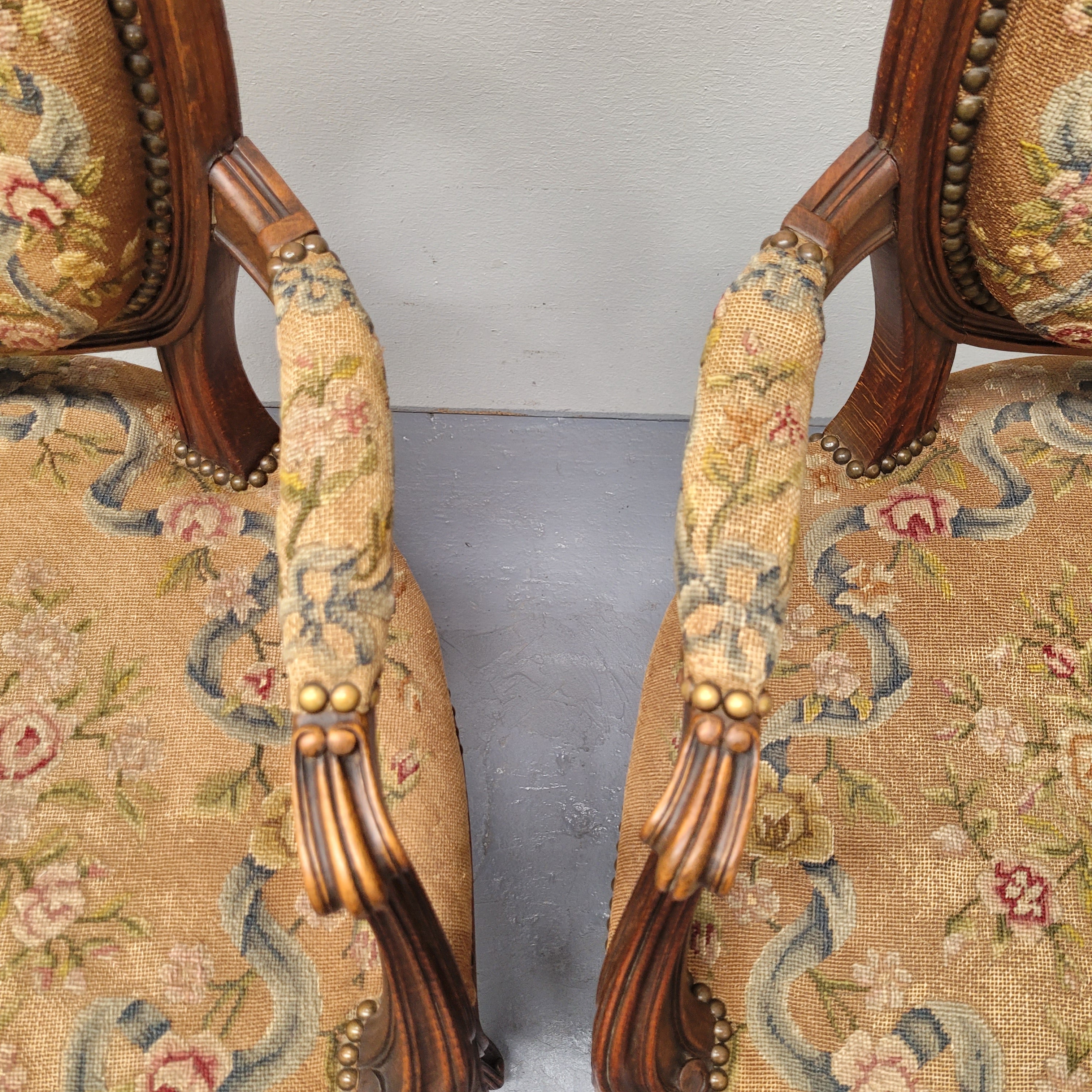 French Pair of Upholstered Armchairs | Antique & Vintage | Moonee Ponds Antiques | Australia Wide Delivery
