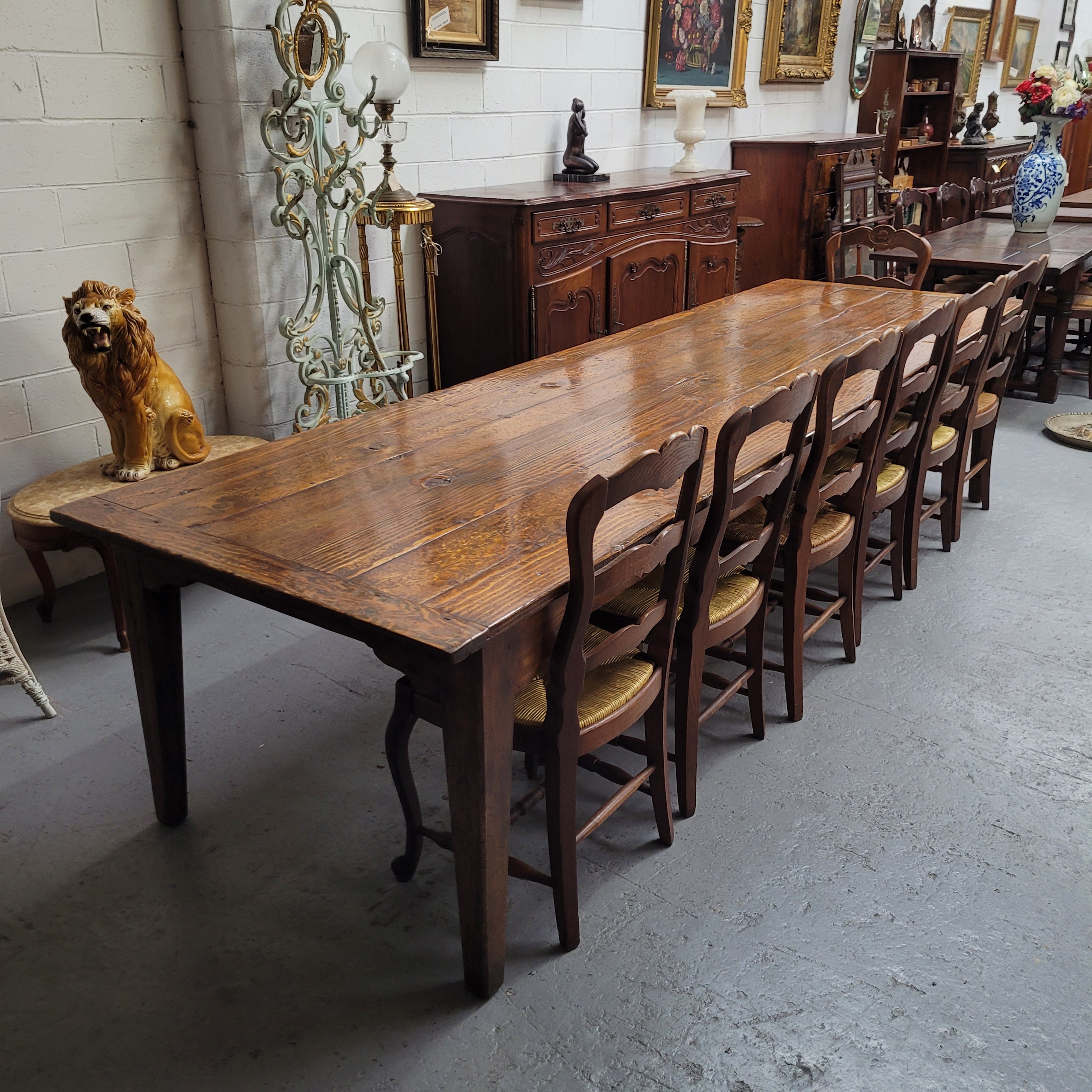 3.3 Meter Vintage Reclaimed Antique Spruce Pine Timber Farmhouse Dining Table | Antique & Vintage | Moonee Ponds Antiques | Australia Wide Delivery