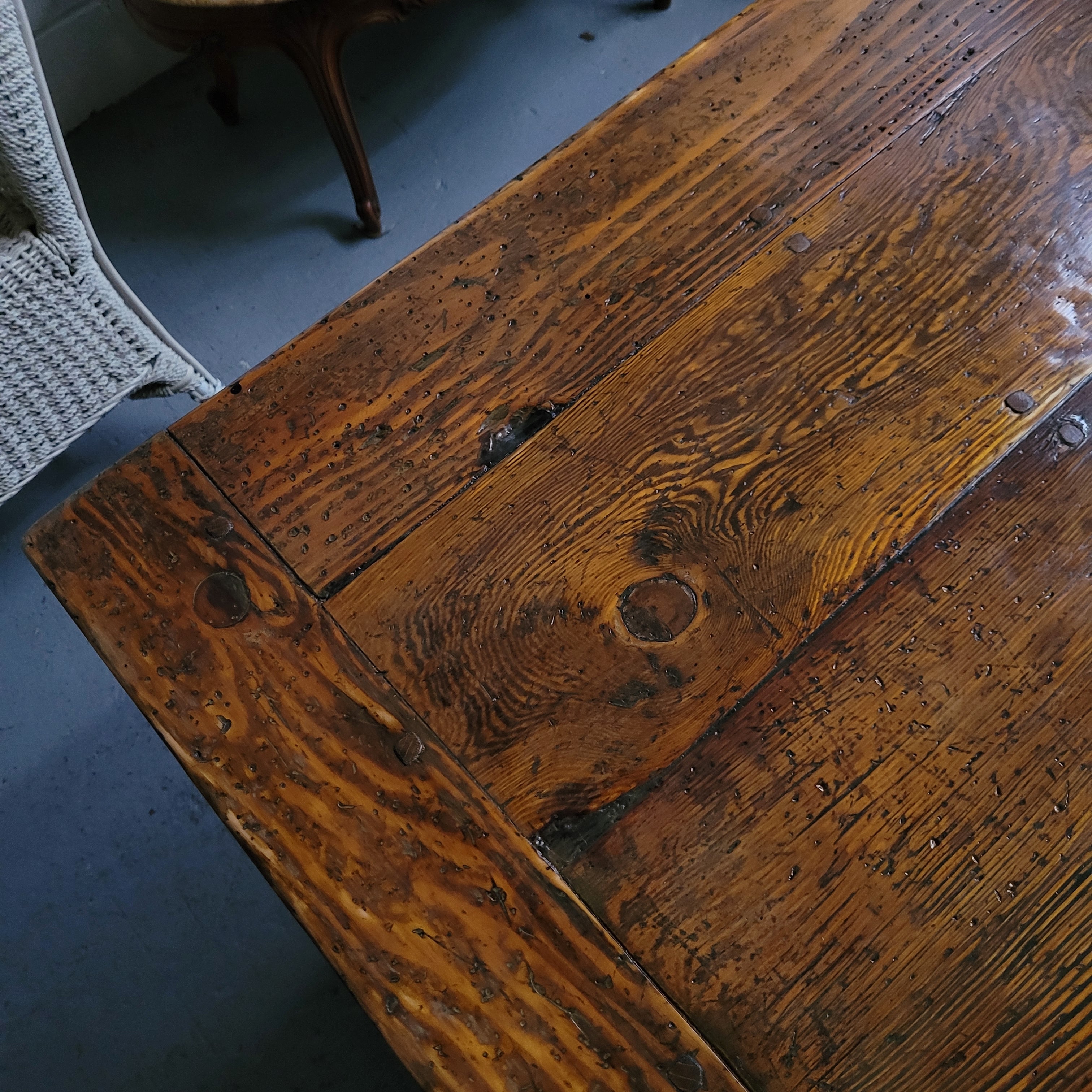3.3 Meter Vintage Reclaimed Antique Spruce Pine Timber Farmhouse Dining Table | Antique & Vintage | Moonee Ponds Antiques | Australia Wide Delivery
