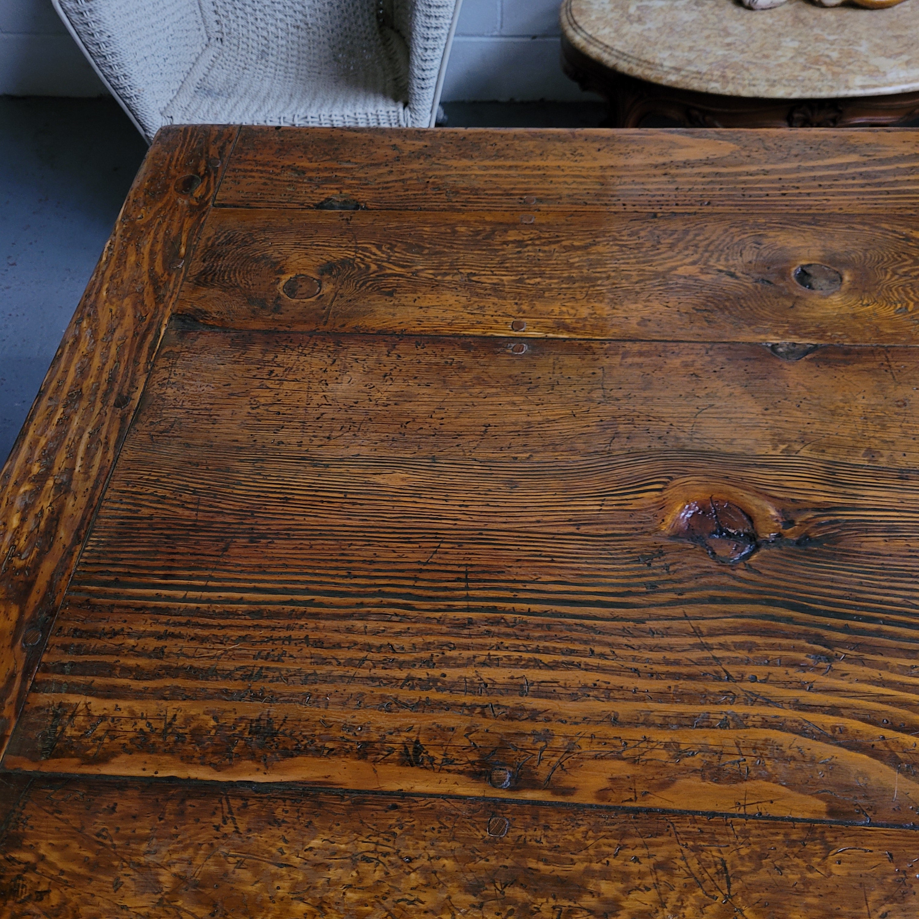 3.3 Meter Vintage Reclaimed Antique Spruce Pine Timber Farmhouse Dining Table | Antique & Vintage | Moonee Ponds Antiques | Australia Wide Delivery