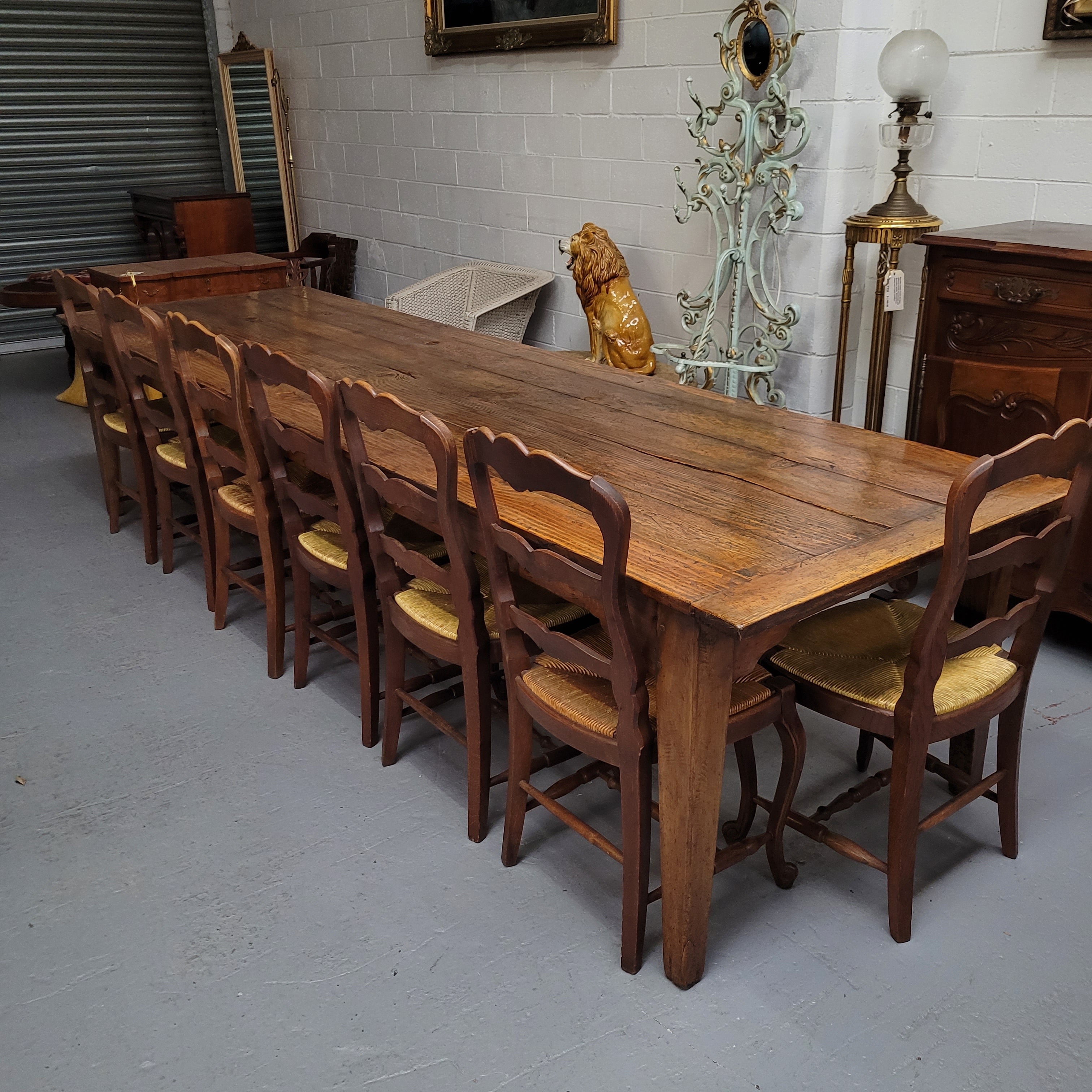 3.3 Meter Vintage Reclaimed Antique Spruce Pine Timber Farmhouse Dinin ...