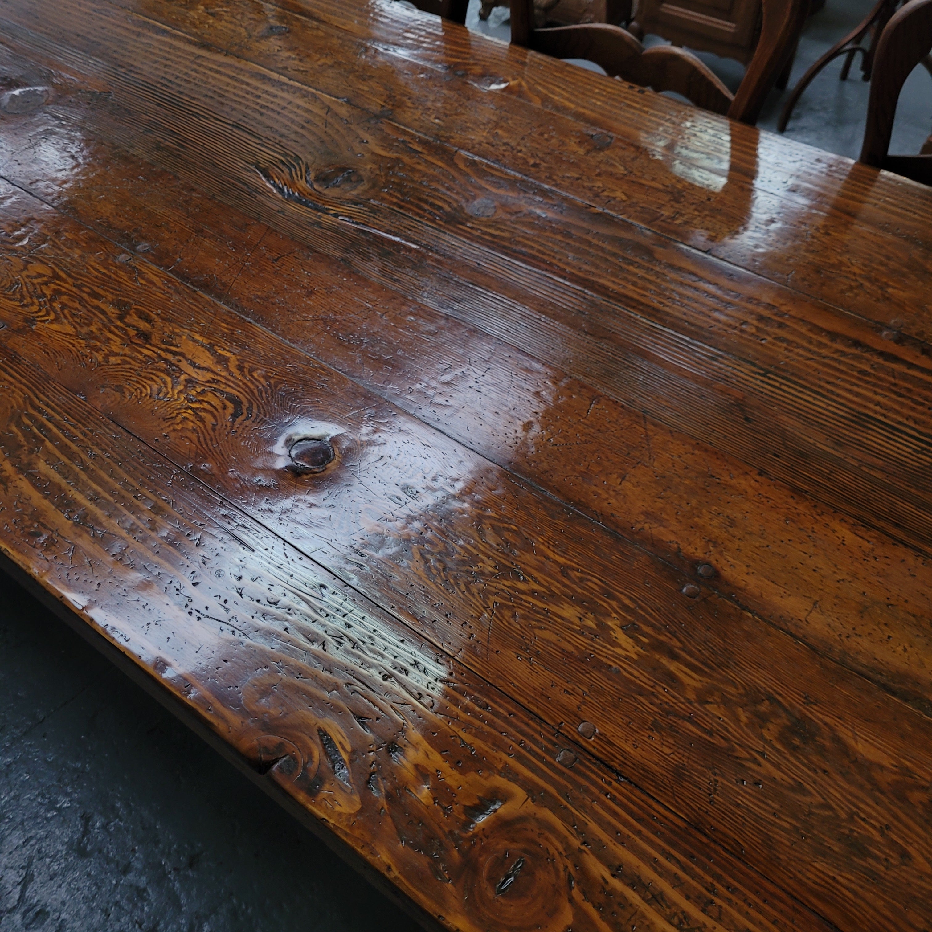 3.3 Meter Vintage Reclaimed Antique Spruce Pine Timber Farmhouse Dining Table | Antique & Vintage | Moonee Ponds Antiques | Australia Wide Delivery