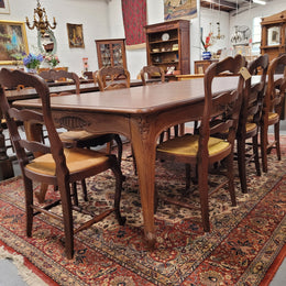 Elegant & Wide French Oak Louis XV Style Extension Table