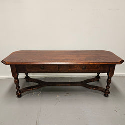 French Oak Two Drawer Coffee Table | Antique & Vintage | Moonee Ponds Antiques | Australia Wide Delivery