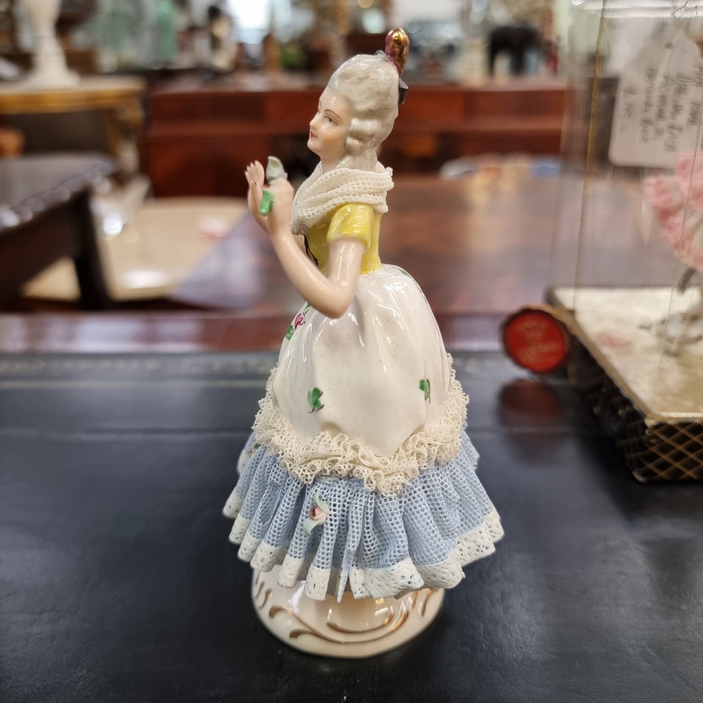 Dresden Figurine of Lady Holding a Bird