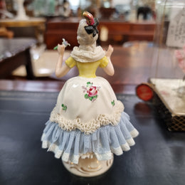 Dresden Figurine of Lady Holding a Bird