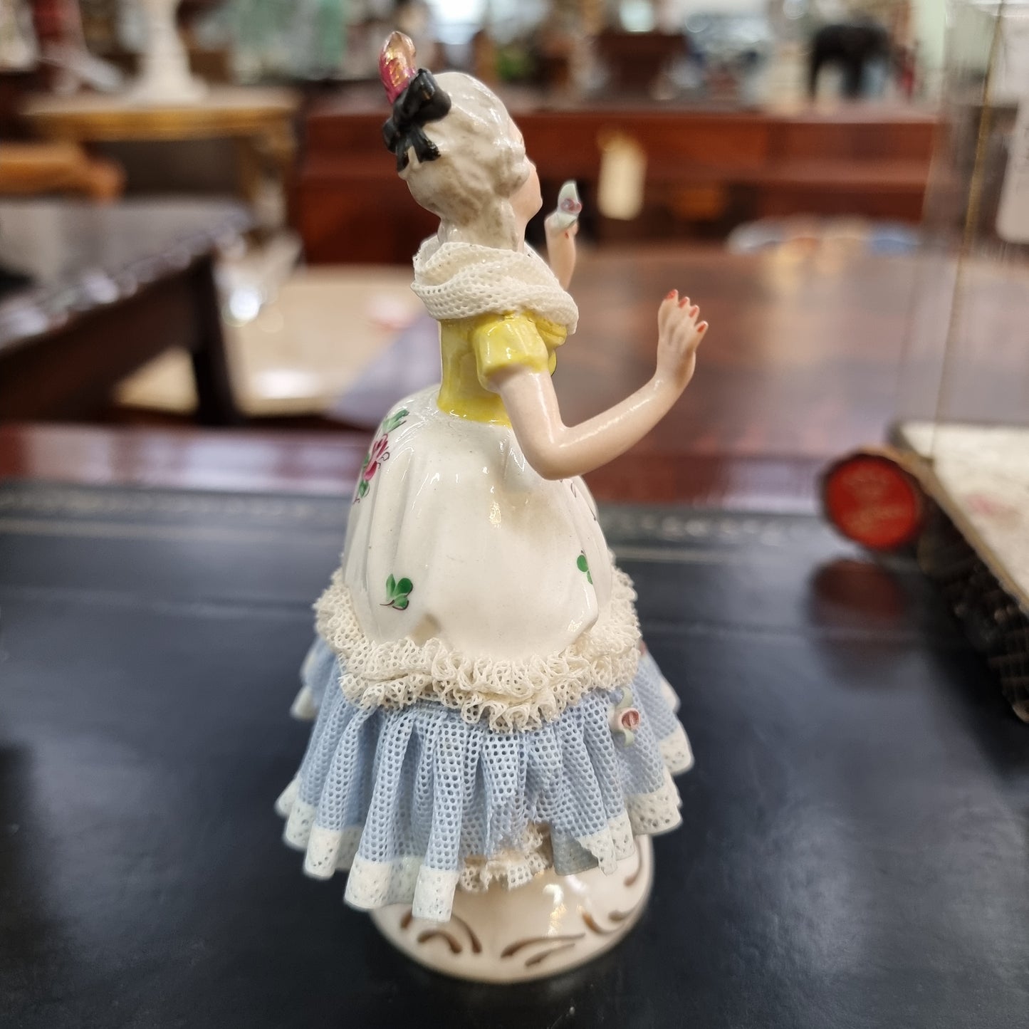 Dresden Figurine of Lady Holding a Bird