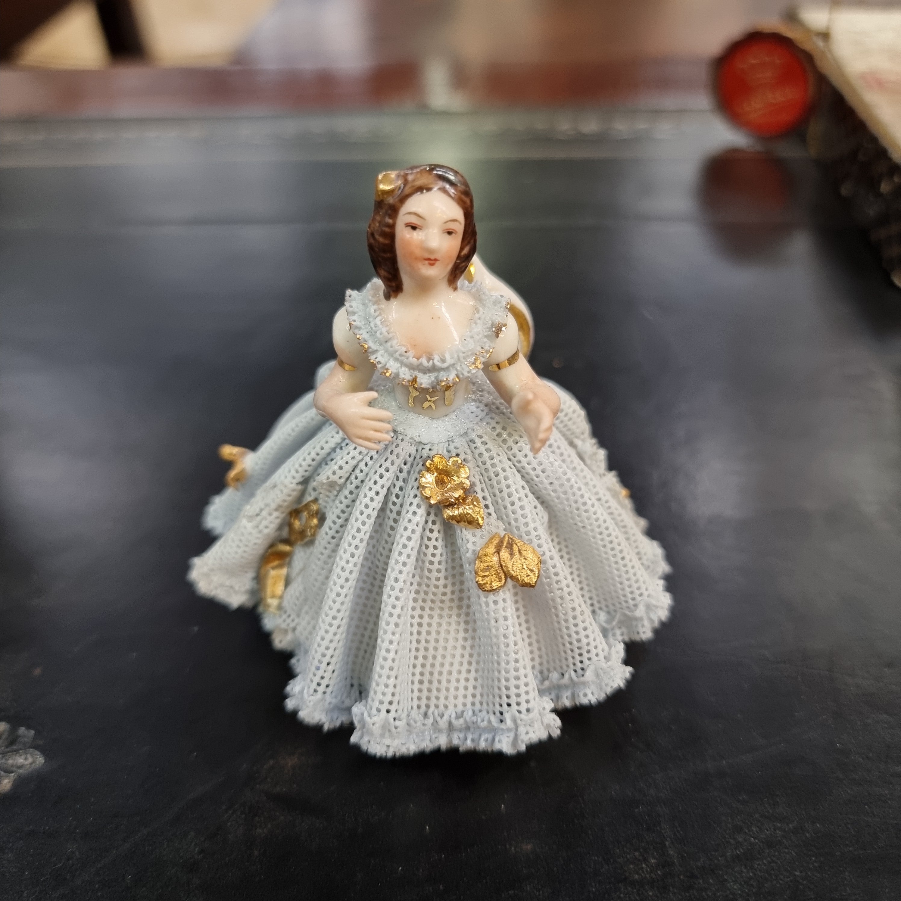 Dresden Figurine of a Lady Sitting on a Chair | Antique & Vintage | Moonee Ponds Antiques | Australia Wide Delivery