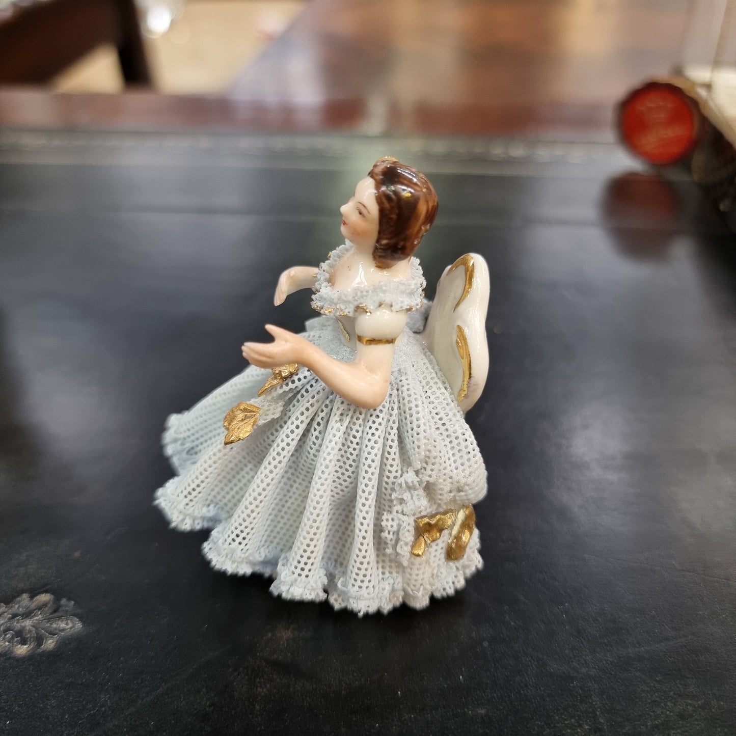 Dresden Figurine of a Lady Sitting on a Chair