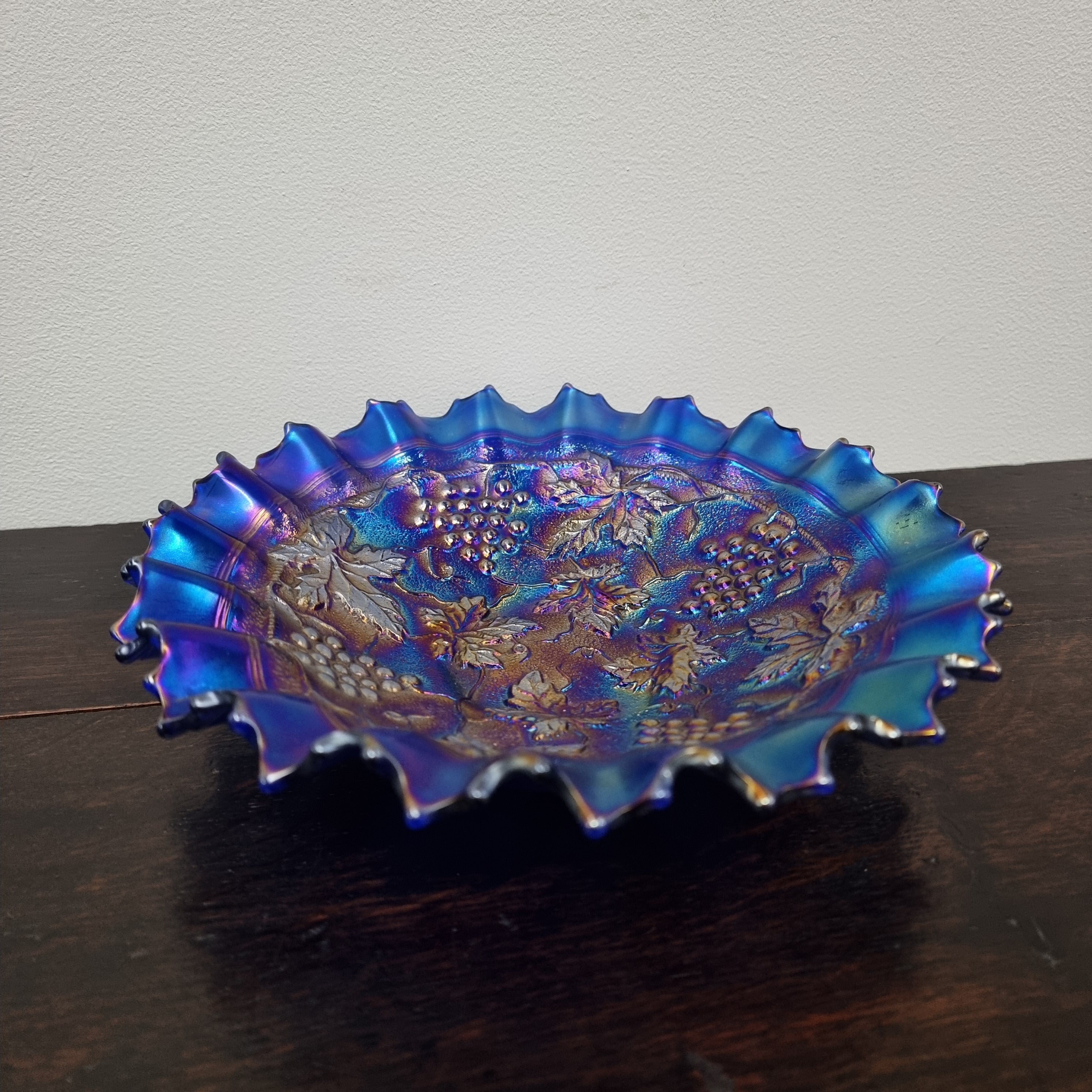 Spectacular Electric Blue Northwood Carnival Glass Bowl | Antique & Vintage | Moonee Ponds Antiques | Australia Wide Delivery