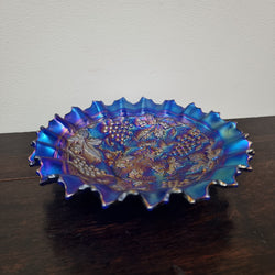 Spectacular Electric Blue Northwood Carnival Glass Bowl | Antique & Vintage | Moonee Ponds Antiques | Australia Wide Delivery