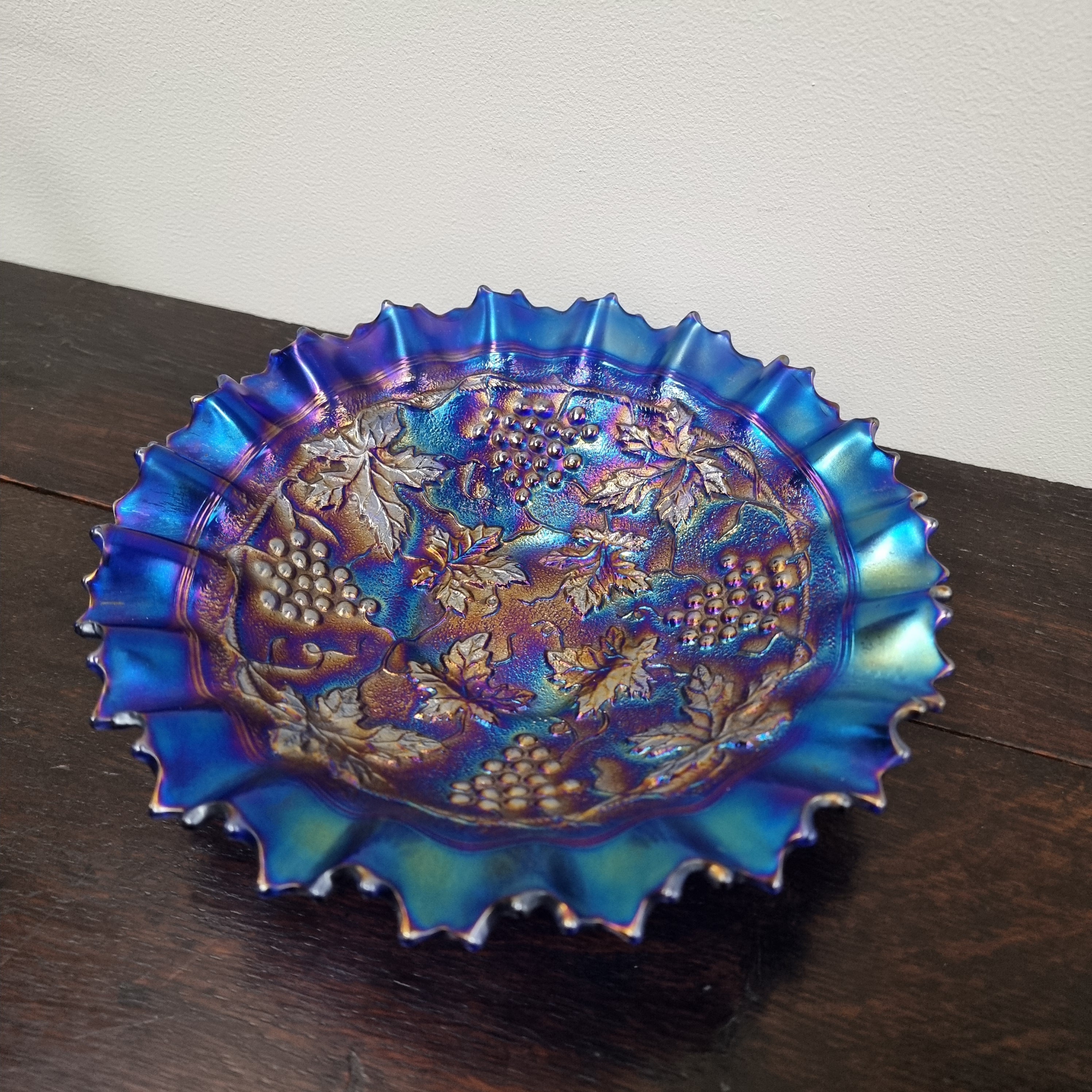 Spectacular Electric Blue Northwood Carnival Glass Bowl | Antique & Vintage | Moonee Ponds Antiques | Australia Wide Delivery