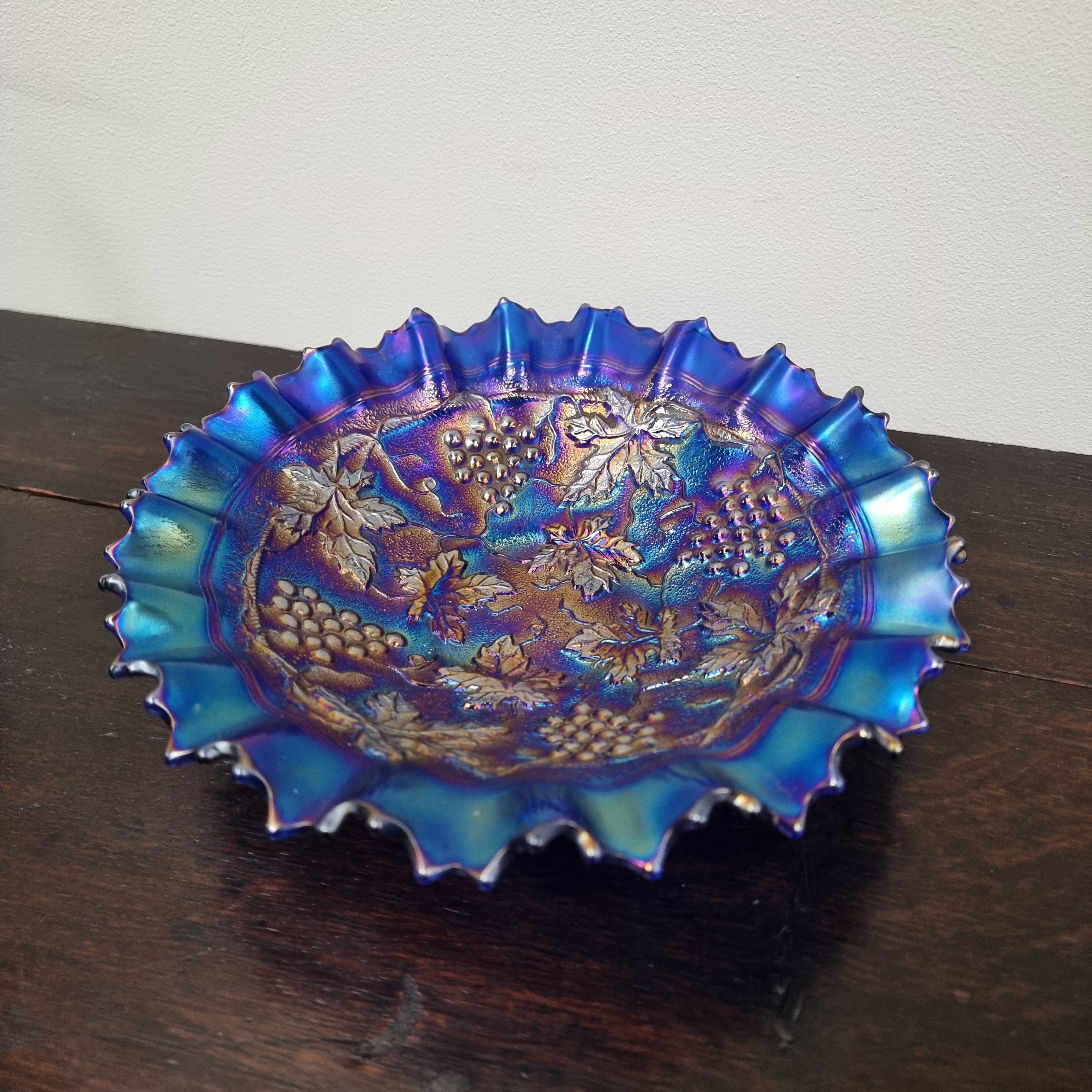Spectacular Electric Blue Northwood Carnival Glass Bowl | Antique & Vintage | Moonee Ponds Antiques | Australia Wide Delivery