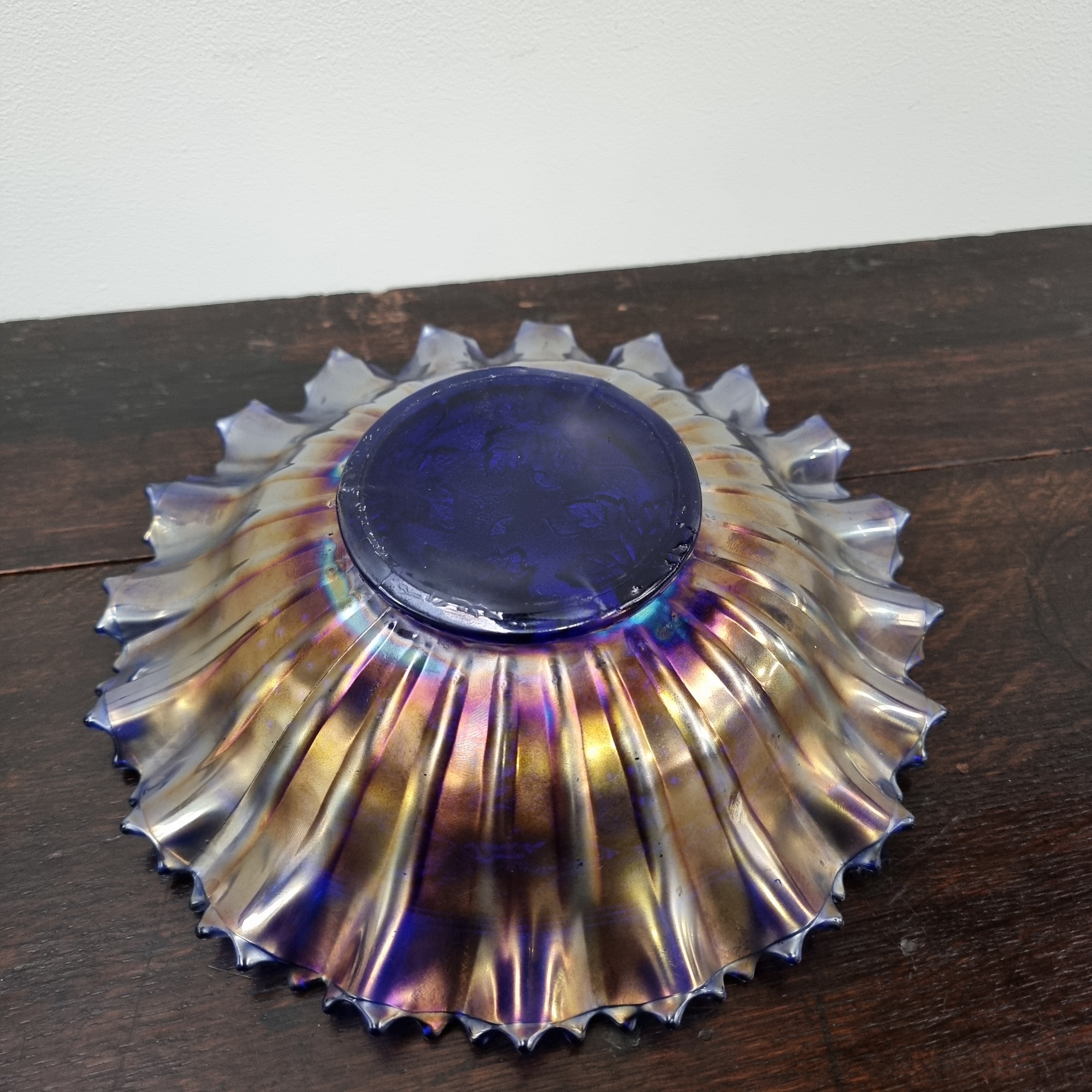 Spectacular Electric Blue Northwood Carnival Glass Bowl | Antique & Vintage | Moonee Ponds Antiques | Australia Wide Delivery
