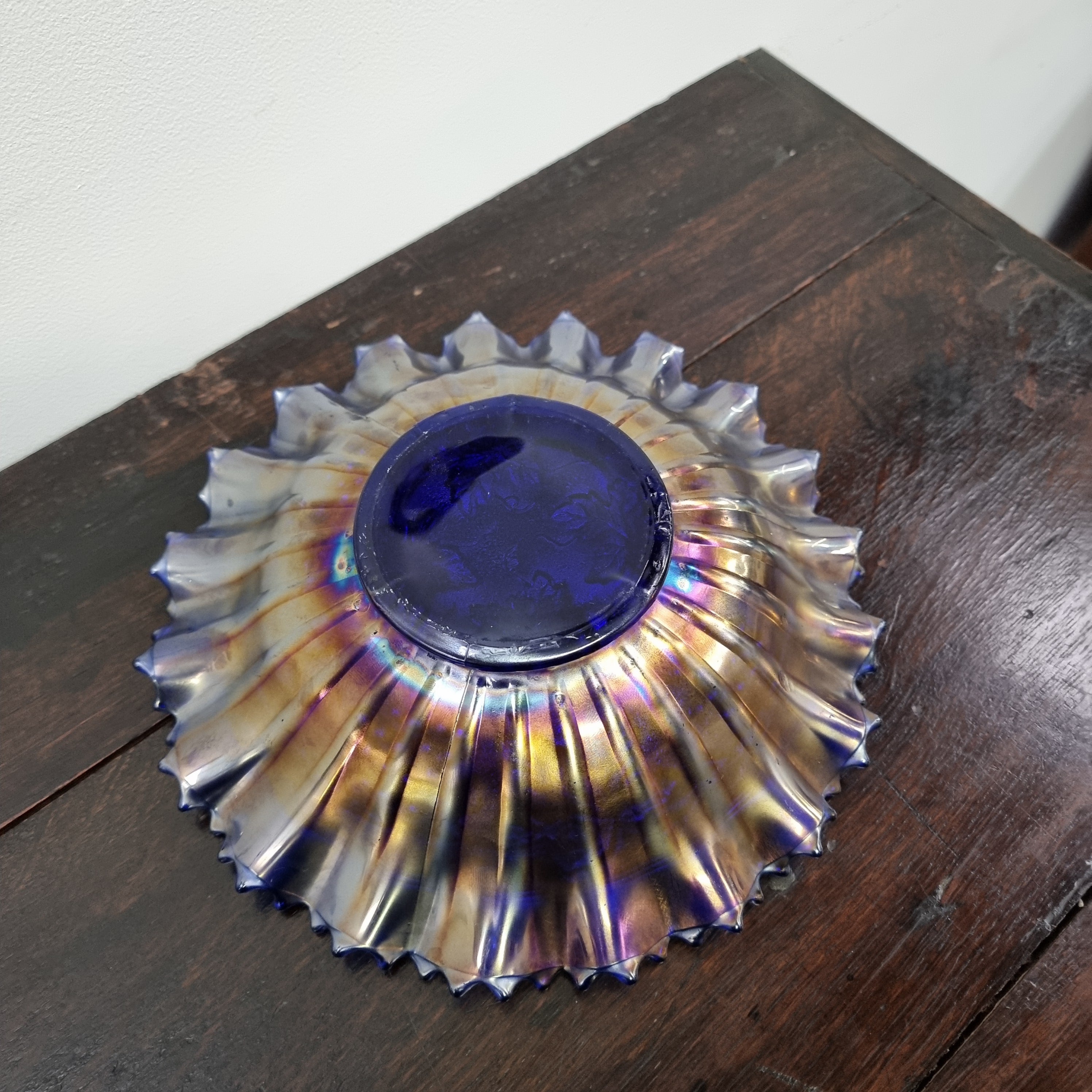 Spectacular Electric Blue Northwood Carnival Glass Bowl | Antique & Vintage | Moonee Ponds Antiques | Australia Wide Delivery