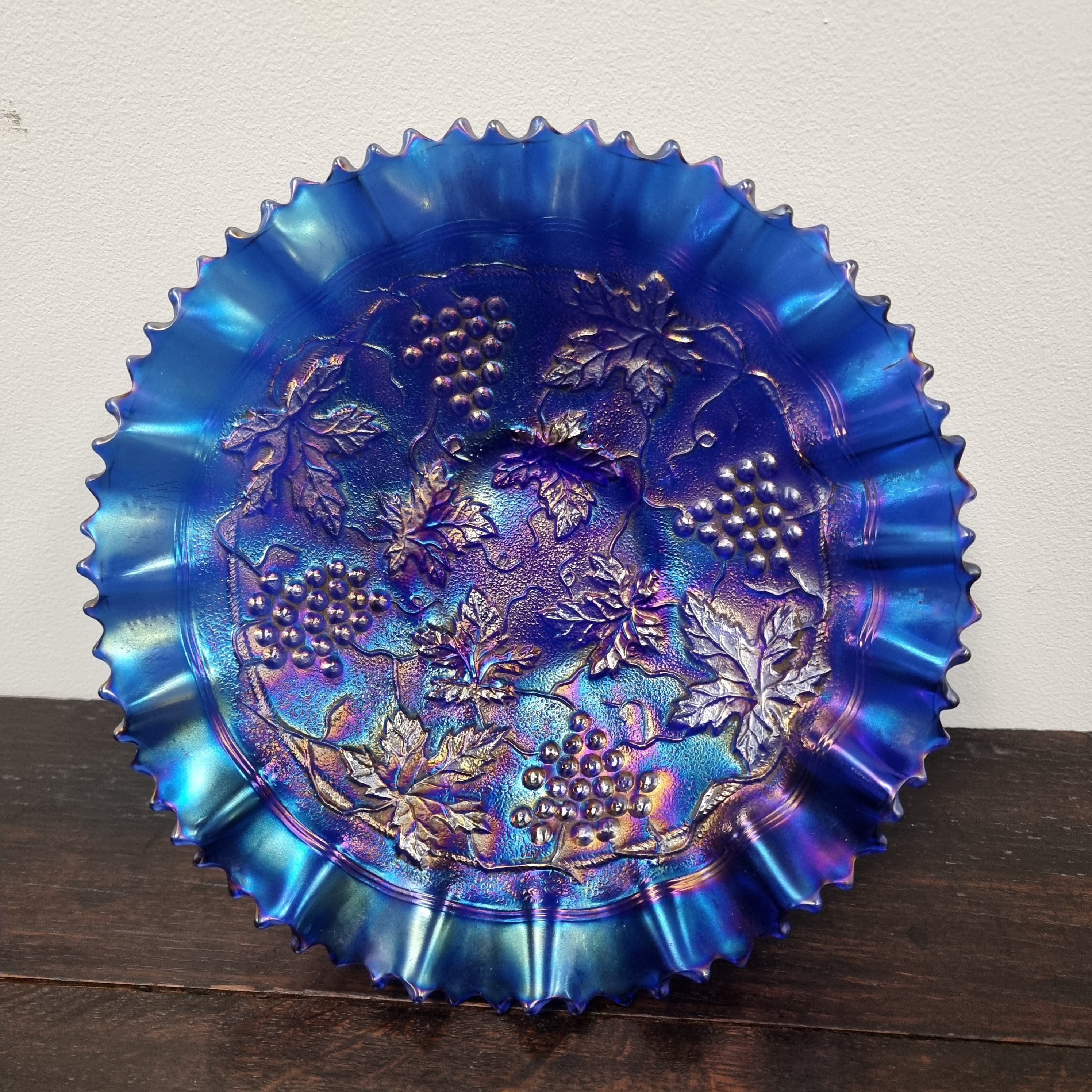 Spectacular Electric Blue Northwood Carnival Glass Bowl | Antique & Vintage | Moonee Ponds Antiques | Australia Wide Delivery