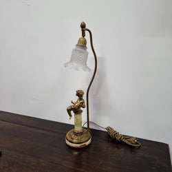 French Onyx & Bronze Cherub Figurine Table Lamp | Antique & Vintage | Moonee Ponds Antiques | Australia Wide Delivery
