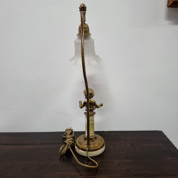 French Onyx & Bronze Cherub Figurine Table Lamp | Antique & Vintage | Moonee Ponds Antiques | Australia Wide Delivery