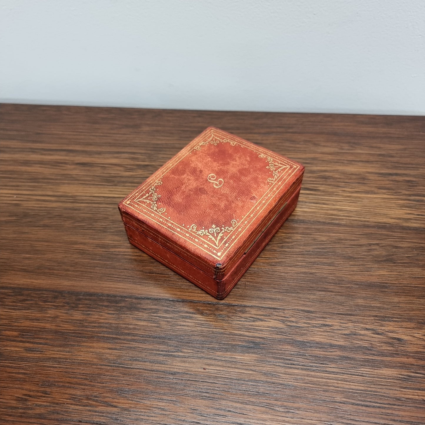 Vintage Gilt Tooled Leather Trinket Box