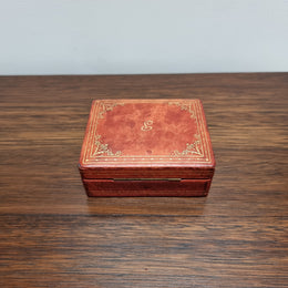 Vintage Gilt Tooled Leather Trinket Box