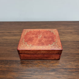 Vintage Gilt Tooled Leather Trinket Box