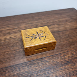 Vintage Hand Carved Stamp Box