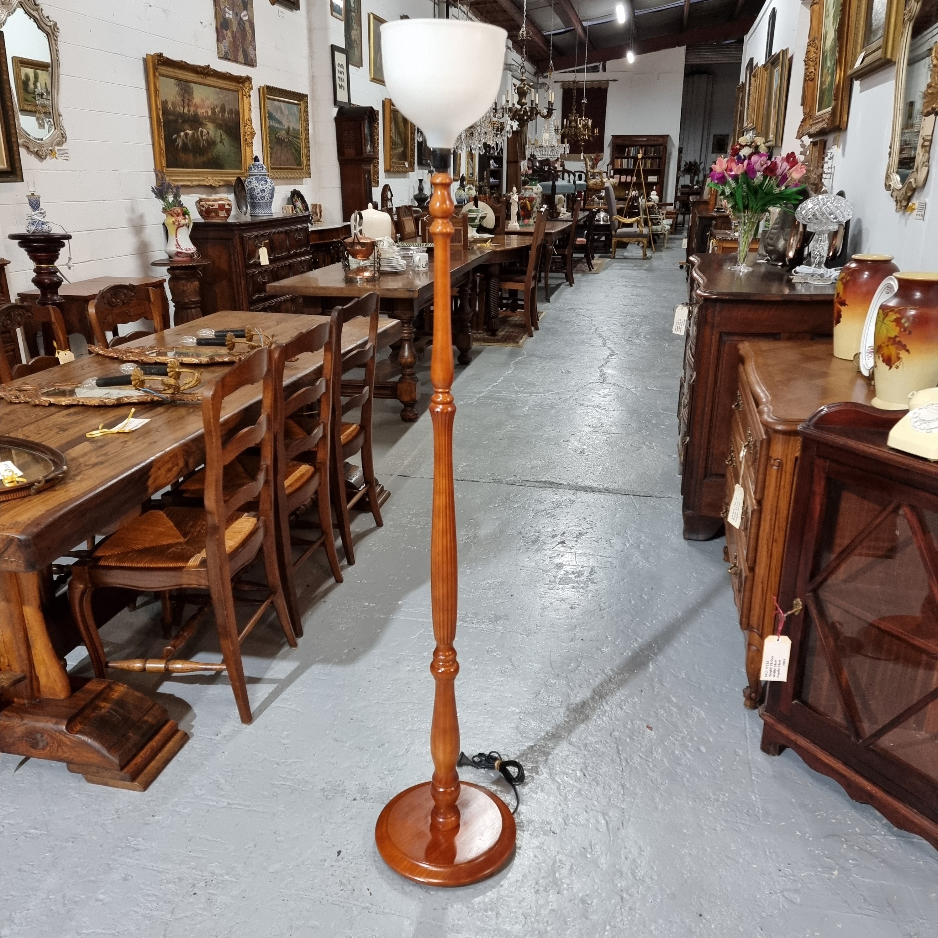Mahogany Standard Floor Lamp | Antique & Vintage | Moonee Ponds Antiques | Australia Wide Delivery