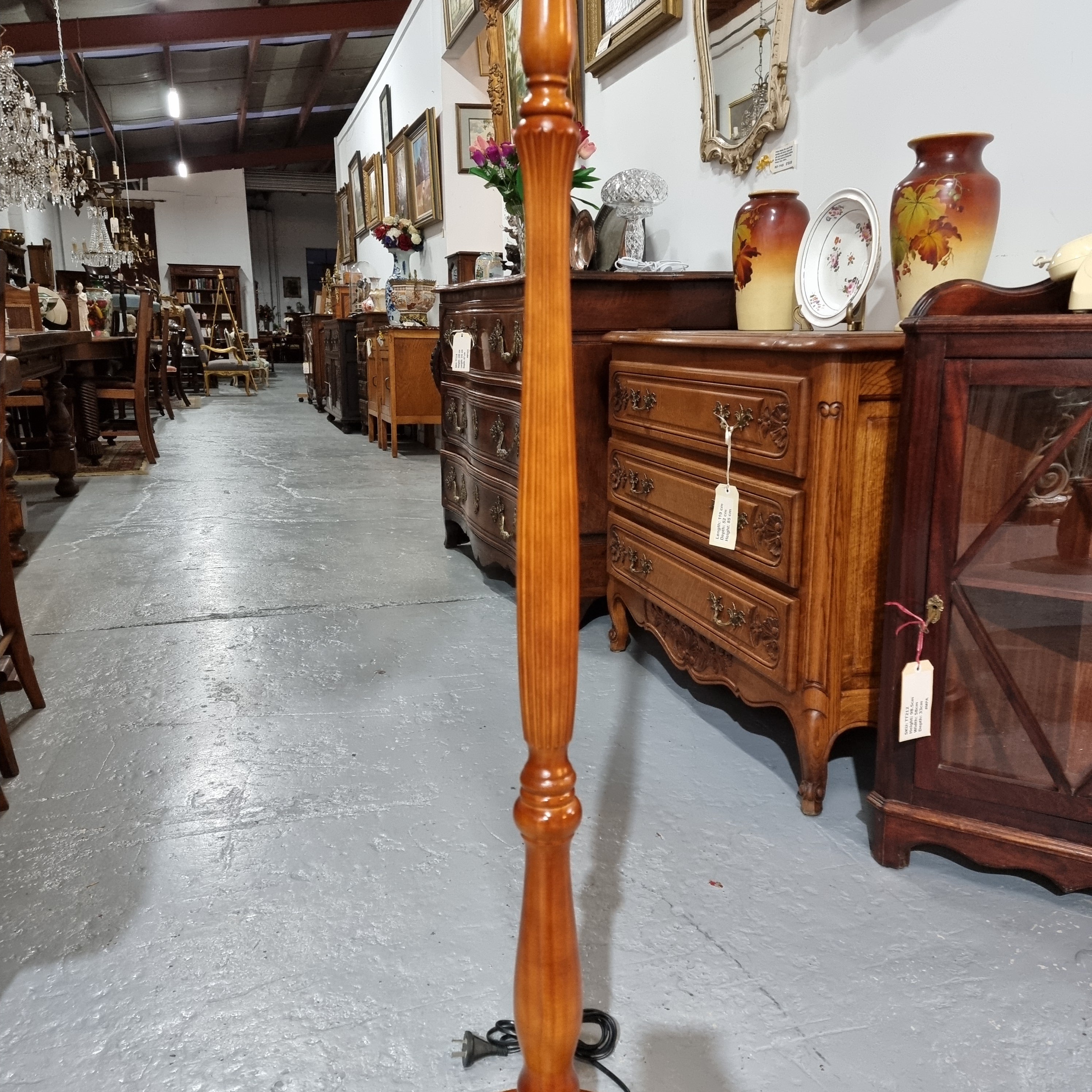 Mahogany Standard Floor Lamp | Antique & Vintage | Moonee Ponds Antiques | Australia Wide Delivery