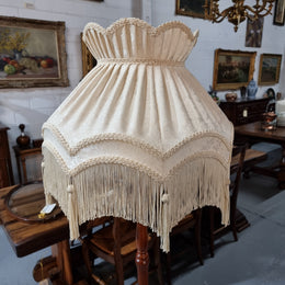 Ivory Cream Standard Lamp Shade With Tassels & Fringe