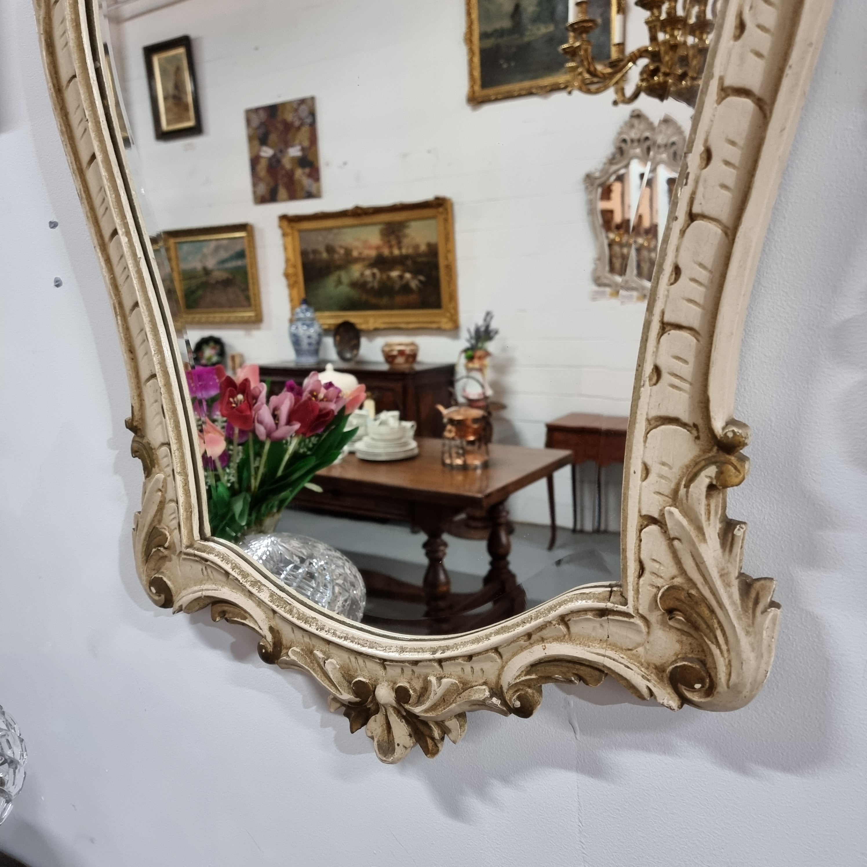 Shabby Chic Louis XVth Style Wall Mirror