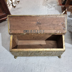 A Highly Decorative 19th Century French Embossed Gilt Brass Fire Coal Box | Antique & Vintage | Moonee Ponds Antiques | Australia Wide Delivery