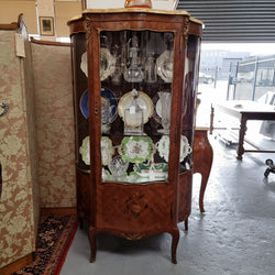 Grand French Walnut Louis XV Style Marble Top Vitrine | Antique & Vintage | Moonee Ponds Antiques | Australia Wide Delivery