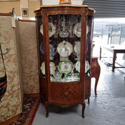 Grand French Walnut Louis XV Style Marble Top Vitrine | Antique & Vintage | Moonee Ponds Antiques | Australia Wide Delivery