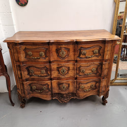 French Walnut Louis XV Style Stunning Chest of Three Drawers | Antique & Vintage | Moonee Ponds Antiques | Australia Wide Delivery