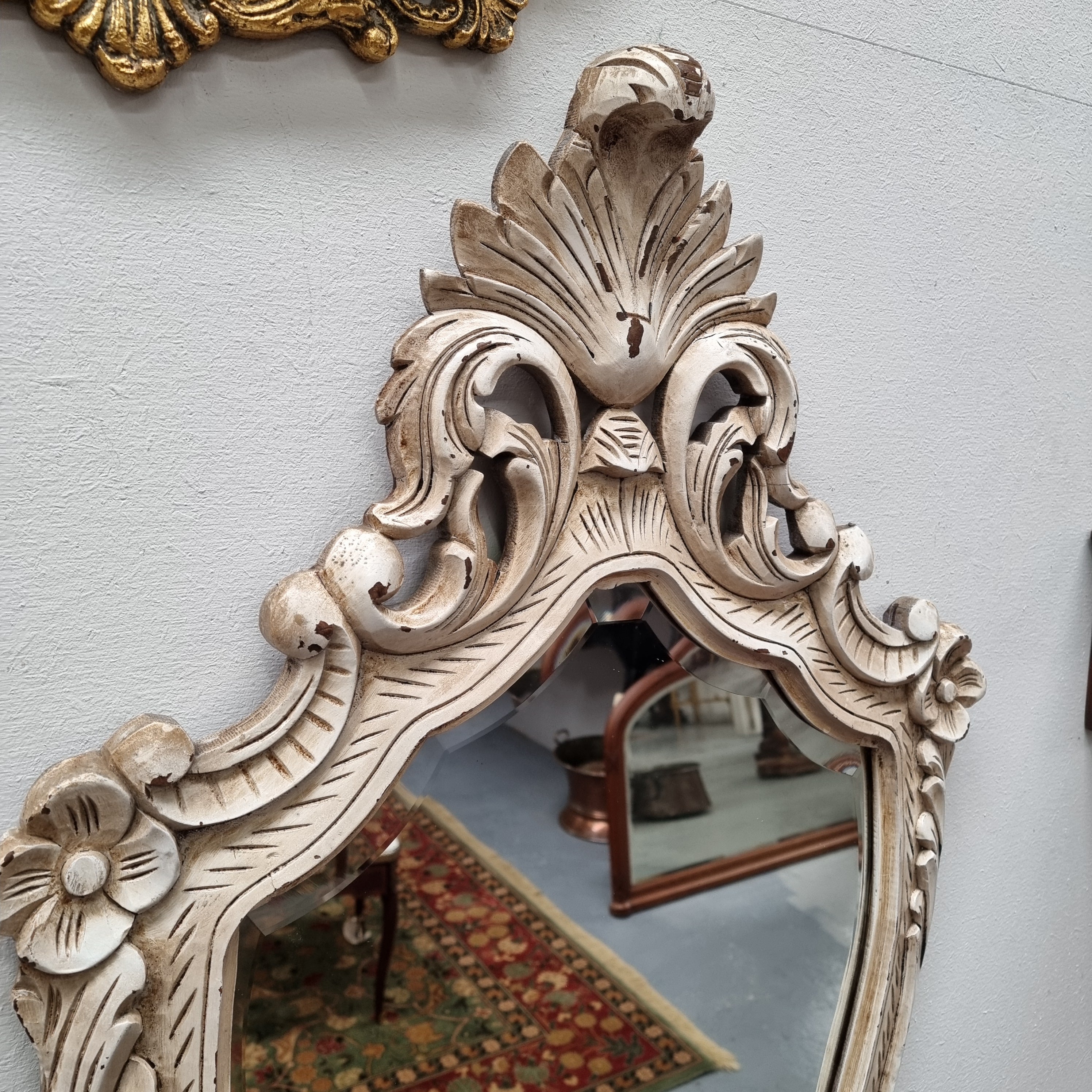 Charming Shabby Chic Louis XV Style Wall Mirror | Antique & Vintage | Moonee Ponds Antiques | Australia Wide Delivery