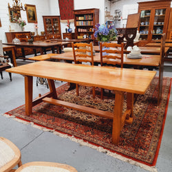 Solid French Oak Arts & Crafts Style Farmhouse Table | Antique & Vintage | Moonee Ponds Antiques | Australia Wide Delivery