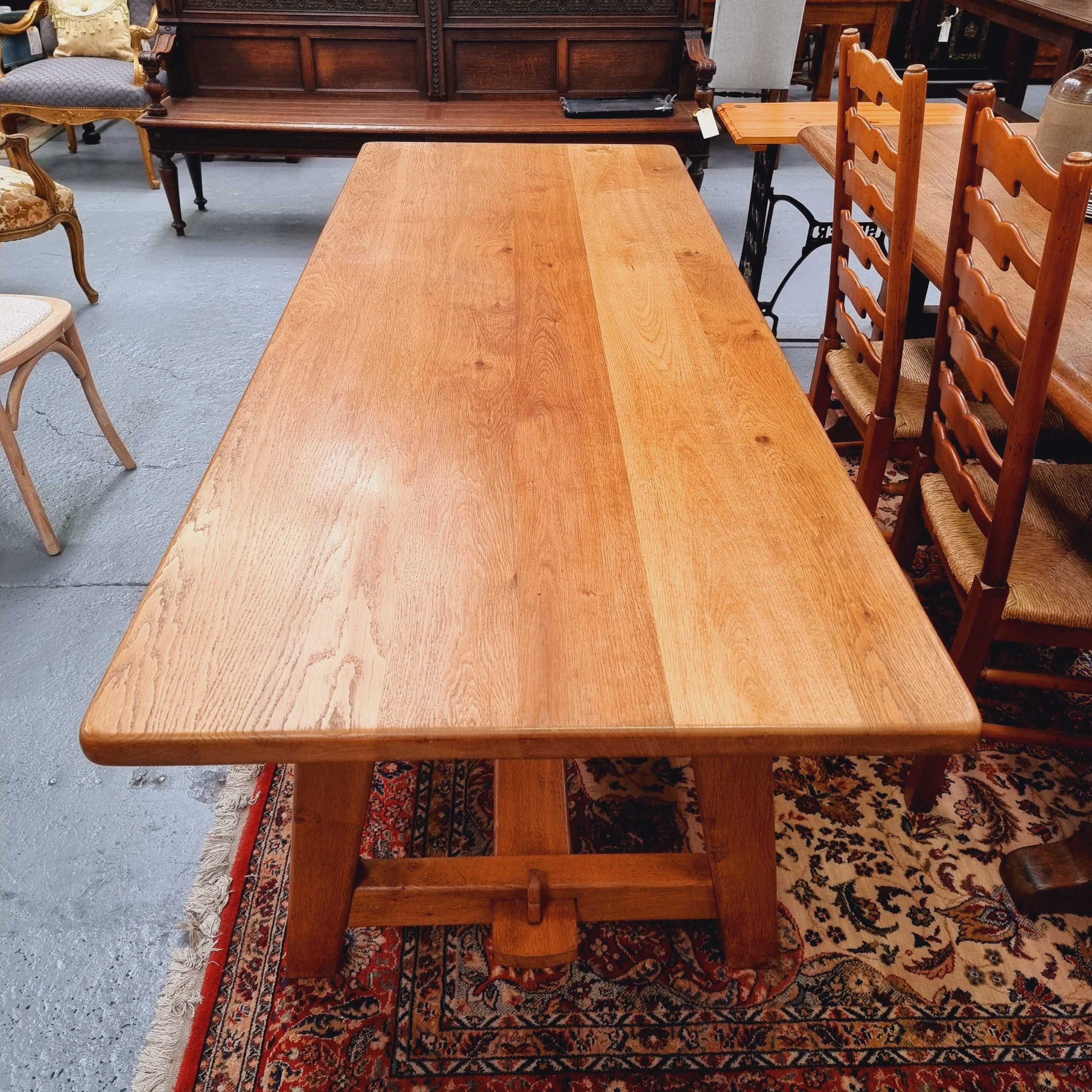 Solid French Oak Arts & Crafts Style Farmhouse Table | Antique & Vintage | Moonee Ponds Antiques | Australia Wide Delivery
