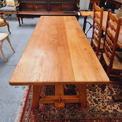 Solid French Oak Arts & Crafts Style Farmhouse Table | Antique & Vintage | Moonee Ponds Antiques | Australia Wide Delivery