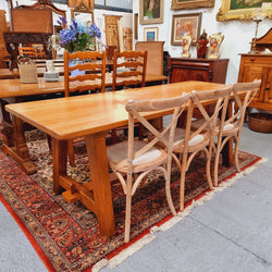 Solid French Oak Arts & Crafts Style Farmhouse Table | Antique & Vintage | Moonee Ponds Antiques | Australia Wide Delivery