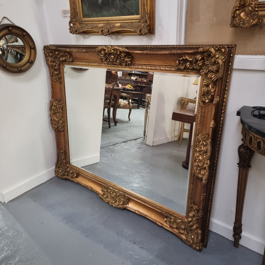 Substantial Sized Antique Gilt Framed Bevelled Mirror