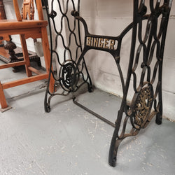Singer 150 Year Anniversary Treadle Sewing Machine Base with Pine Top & Plaque | Antique & Vintage | Moonee Ponds Antiques | Australia Wide Delivery