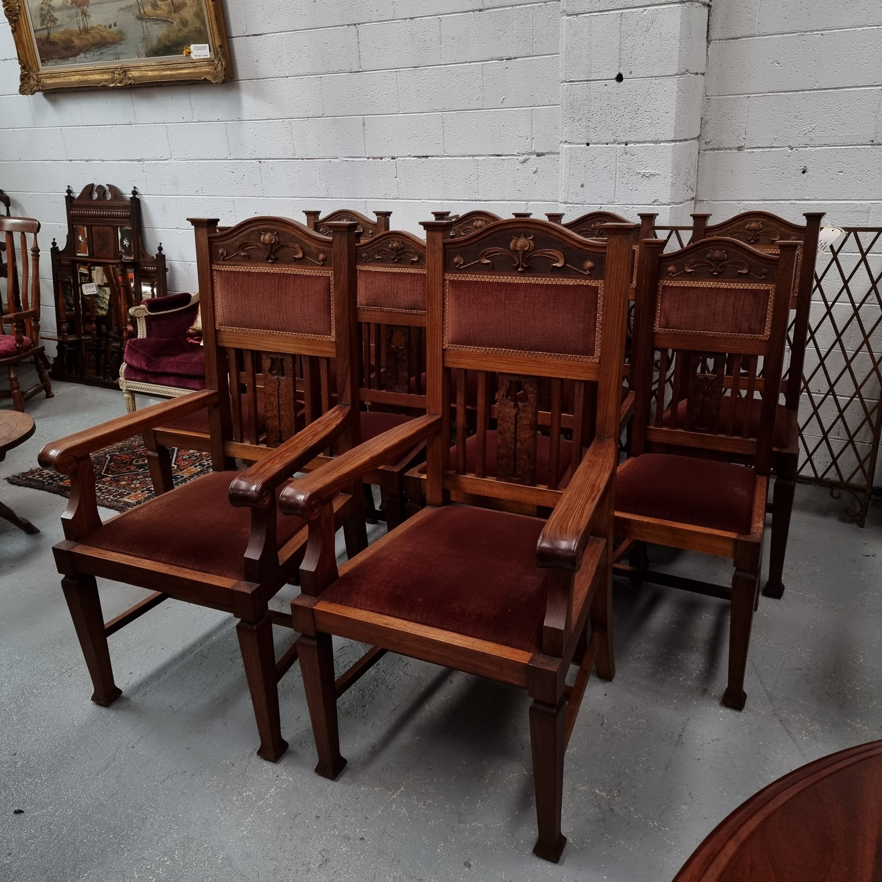 Australian Blackwood Art Nouveau Set Of Chairs