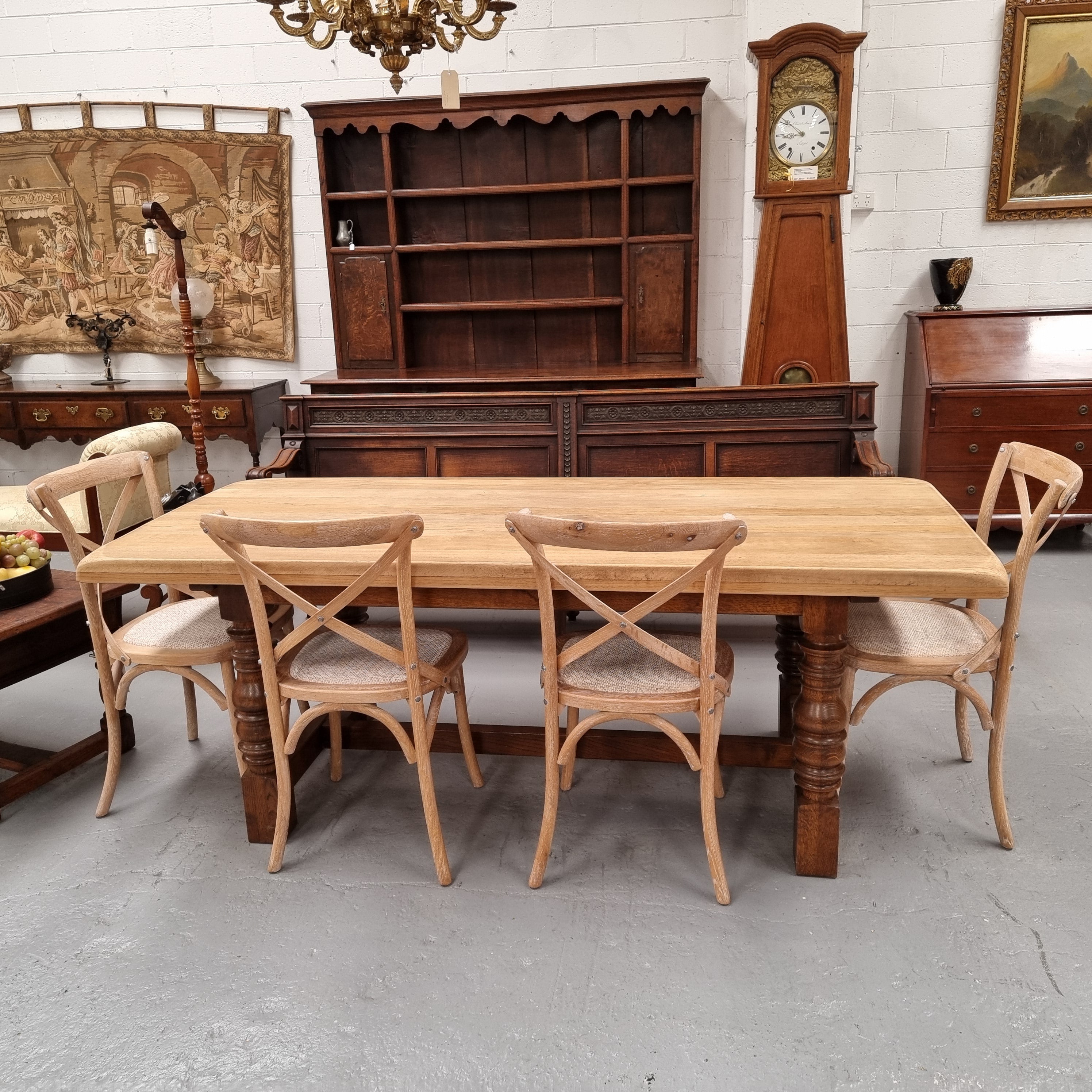 Solid French Oak Farmhouse Dining Table With Raw Top | Antique & Vintage | Moonee Ponds Antiques | Australia Wide Delivery